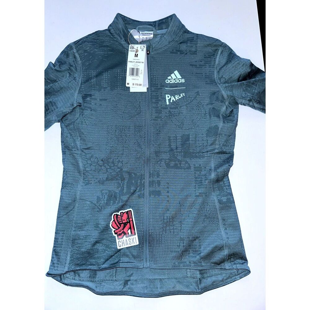 Adidas x PARLEY Heat RDY Cycling Jersey HI6832 Green Blue Women Medium NEW